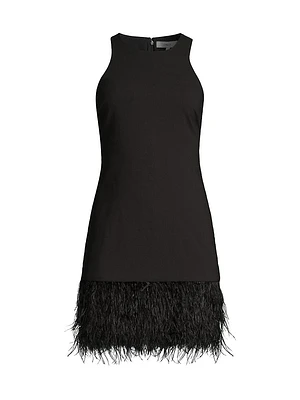 Cami Feather-Hem Minidress