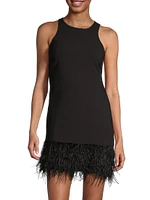 Cami Feather-Hem Minidress