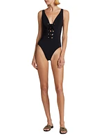 Lucy Lace-Up One-Piece Swimsuit