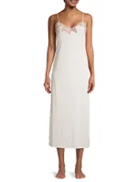 Contrast Lace-Trim Nightdress