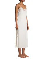 Contrast Lace-Trim Nightdress