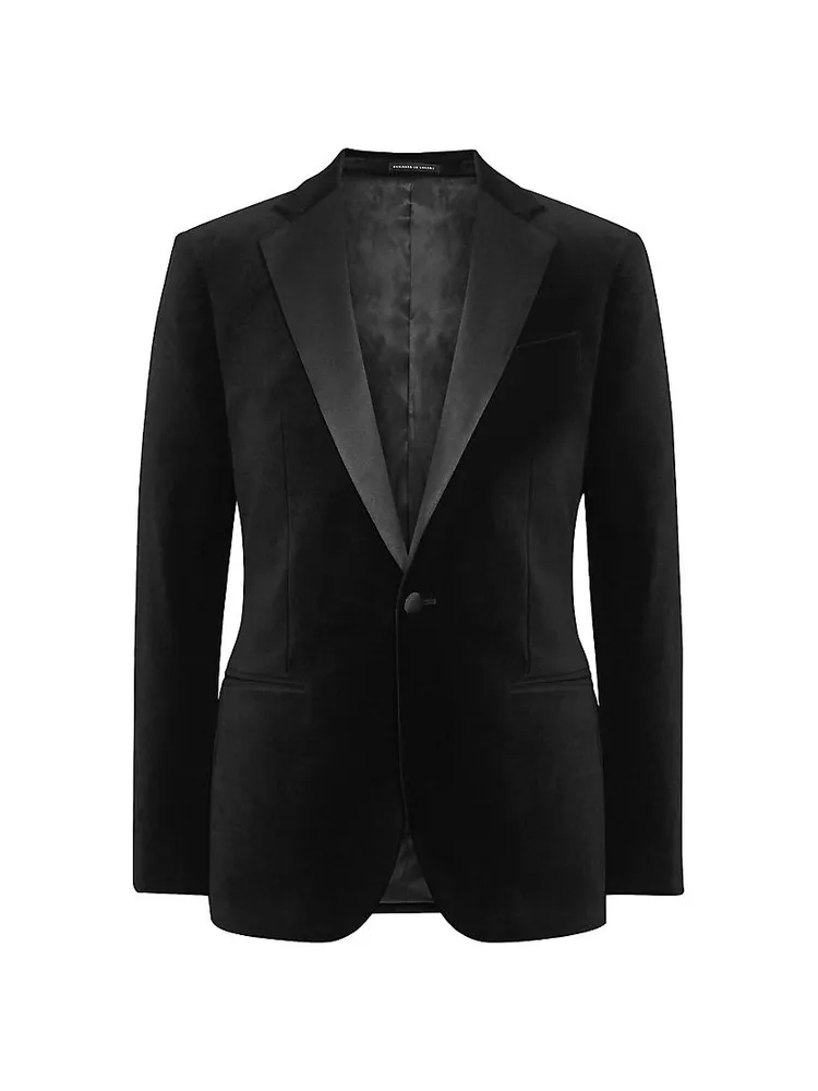 Cotton-Blend Single-Button Blazer