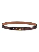 FF Oval Buckle Leather Belt