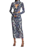 Printed Cut-Out Maxi Dress