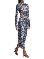 Printed Cut-Out Maxi Dress