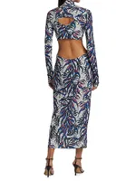 Printed Cut-Out Maxi Dress