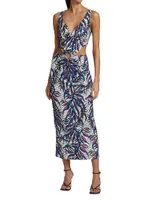 Printed Cut-Out Maxi Dress