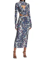 Printed Cut-Out Maxi Dress