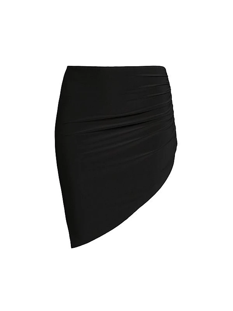 Draped Asymmetric Miniskirt