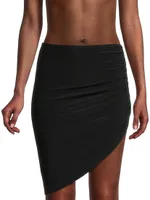 Draped Asymmetric Miniskirt