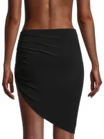 Draped Asymmetric Miniskirt
