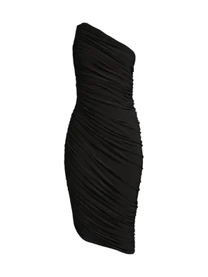 Diana Ruched One-Shoulder Midi-Dress