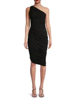 Diana Ruched One-Shoulder Midi-Dress