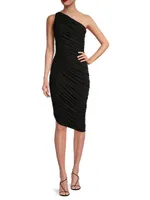 Diana Ruched One-Shoulder Midi-Dress