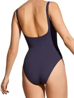 Asia Low-Back Roundneck One-Piece Swimsuit