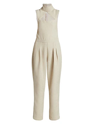 Cut-Out Sleeveless Turtleneck Jumpsuit