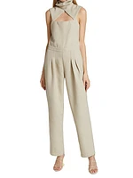 Cut-Out Sleeveless Turtleneck Jumpsuit