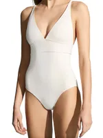 Larcin Triangle Tank One-Piece Swimsuit