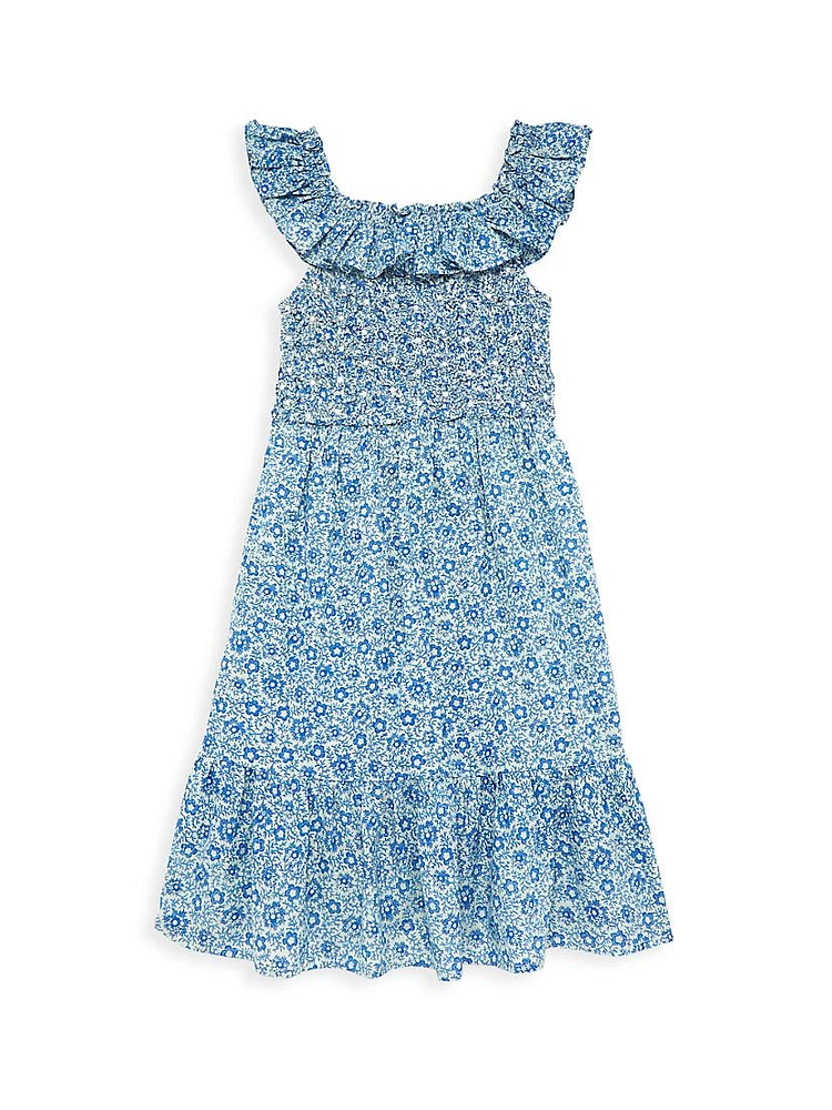 Little Girl's & Ida Print Smocked Dress