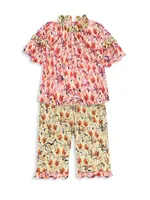 Baby Girl's 2-Piece Mix Match Floral Top & Pants Set