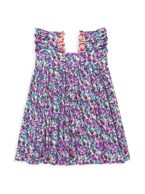 Little Girl's & Sleeveless Floral Dress