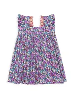 Little Girl's & Sleeveless Floral Dress