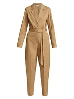 Blakely Tie-Waist Cotton Twill Jumpsuit