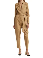 Blakely Tie-Waist Cotton Twill Jumpsuit