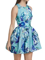 Floral Jacquard Bubble Dress