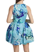 Floral Jacquard Bubble Dress