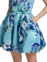 Floral Jacquard Bubble Dress