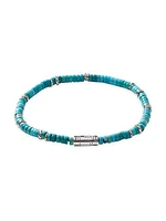 Sterling Silver & Turquoise Heishi Beaded Bracelet