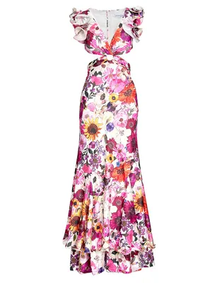 Floral Cut-Out Gown