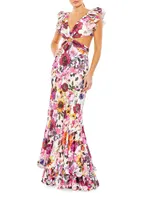 Floral Cut-Out Gown