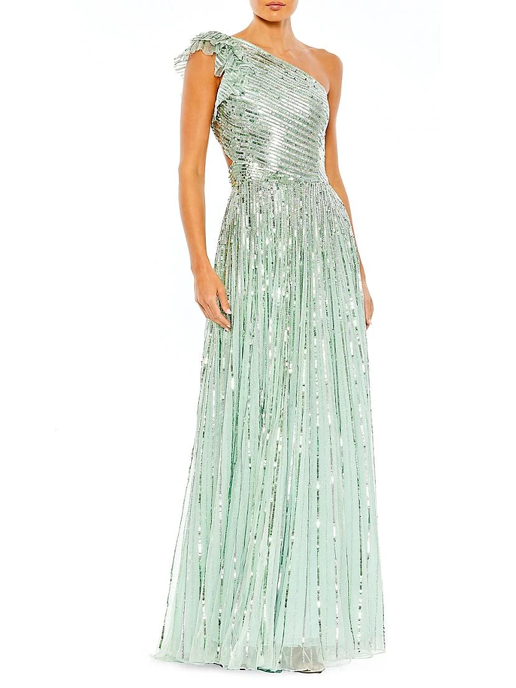 Sequin A-Line Gown