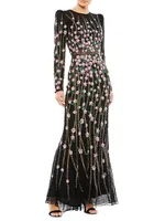 Beaded A-Line Gown