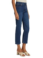 Sabine High-Rise Stretch Crop Straight-Leg Jeans