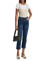 Sabine High-Rise Stretch Crop Straight-Leg Jeans