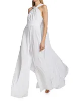 Wide-Leg Cape-Back Jumpsuit