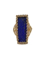 Antiquity 20K Yellow Gold, Diamonds & Lapis Lazuli Statement Ring