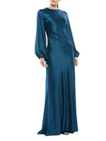 Ieena Satin Sheath Gown