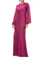 Ieena Satin Sheath Gown