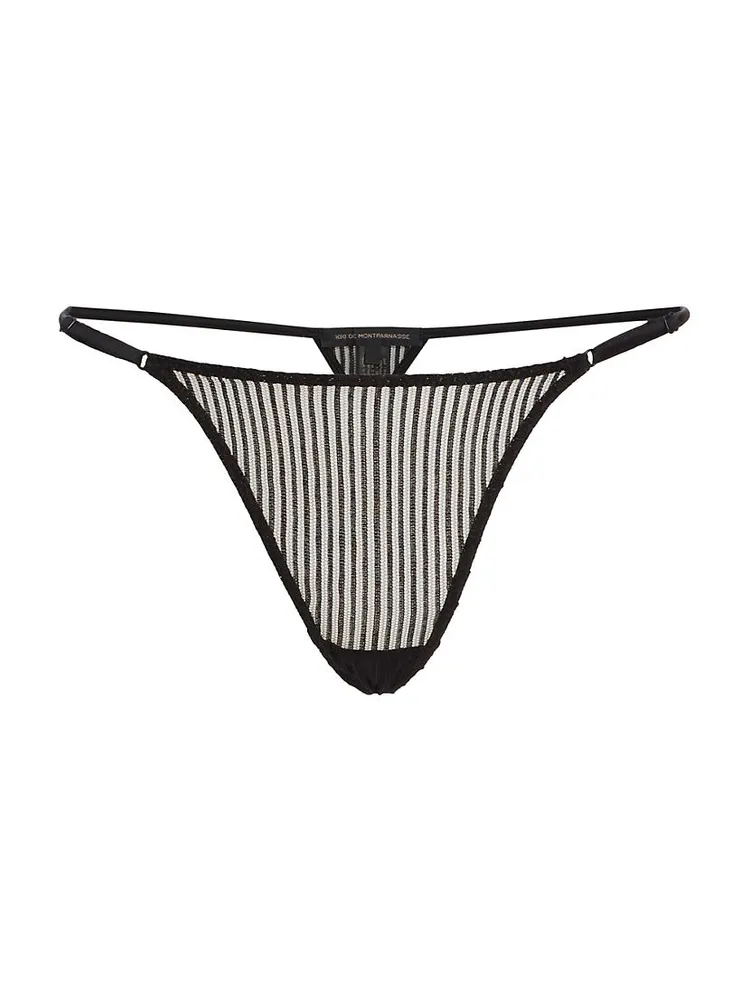 Sheer Striped G-String Thong