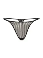 Sheer Striped G-String Thong