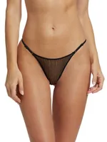 Sheer Striped G-String Thong