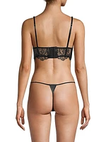 Lace & Leather Balconette Bra