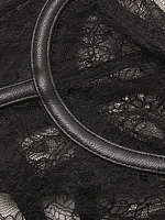 Lace & Leather Balconette Bra