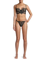 Lace & Leather Balconette Bra