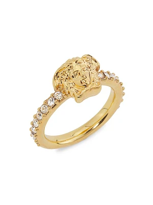 Medusa Goldtone & Crystal Ring