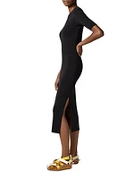 Crewneck Body-Con Midi-Dress